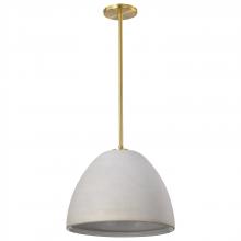 Nuvo 60/8003 - Collins; 14 Inch Pendant; Ceramic with Gold Accents; Brushed Brass Finish