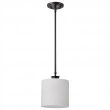 Nuvo 60/8036 - Warren; 8 Inch Pendant; Gun Metal with Satin White Glass; Gun Metal Finish