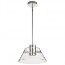 Nuvo 62/2051 - Edmond; 14 Inch LED Pendant; Polished Nickel with Clear Glass; Polished Nickel Finish
