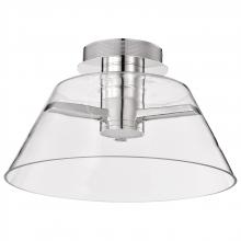 Nuvo 62/2054 - Edmond; 17 Inch LED Semi Flush; Polished Nickel with Clear Glass; Polished Nickel Finish