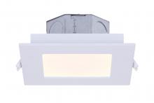 Canarm DL-4-9ER-WH-C - LED Recess Square Downlight, DL-4-9ER-WH-C -G-, 4in White Color Trim, 9W Dimmable, 3000K, 500 Lumen
