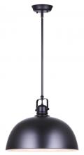 Canarm IPL222B01BK16 - Polo 1-Light Transitional Pendant Light Matte Black Finish, White Interior for Kitchen Island