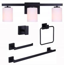 Canarm R5JAE-BK - Bath Accessories and Vanity Combo, JAE MBK Color -G-, Towel Ring, Robe Hook, Tissue Holder