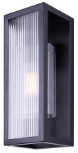 Canarm IOL767BK - HARDY Matte Black 1 Lt Outdoor Light with Cleara and Ribbed Glass Panels