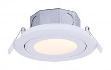 Canarm DL-4-9YC-WH-C - LED Recess Downlight, DL-4-9YC-WH-C -G-, 4in White Color Gimbal Trim, 9W Dimmable, 3000K, 500 Lumen