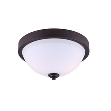 Canarm IFM578A13ORB - RIVER, 2 Lt Flush mount, Flat Opal Glass, 60W Type A19, 13" x 6 1/2"