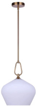 Canarm IPL2258B01GD - GIA 1 Lt Rod Pendant, Gold Finish with Opal Glass, 60W Type A