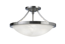 Canarm ISF41BN - Alabaster, ISF41BN, 3 Lt Semi-Flush Mount, Alabaster Glass, 100W Type A or B, 15 IN W x 9 IN H