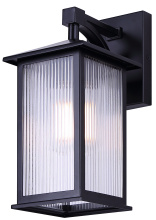 Canarm IOL766BK - FERNIE 1 Lt Outdoor Down Light, Matte Black Finish with Clear Ribbed Glass Panels