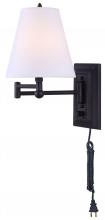 Canarm IWF113D - Wall, IWF1D ORB -G-, Swing Arm 1 Lt Wall Fixture, On/Off Switch, Fabric Shade, 60W Type C