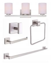 Canarm R5JAE-BN - Bath Accessories and Vanity Combo, JAE BN Color -G-, Towel Ring, Robe Hook, Tissue Holder, Towel Bar