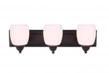 Canarm IVL259A03ORB - Griffin, IVL259A03 ORB -EOL-, 3 Light Vanity, Flat Opal Glass