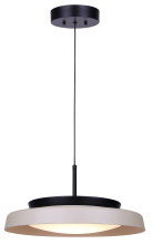 Canarm LPL340A15BKS - PETRA Modern Matte Black + Stone Color, 1 Lt LED Pendant, Dimmable, 3CCT 1200 Lumens