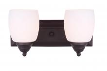 Canarm IVL259A02ORB - Griffin, IVL259A02 ORB, 2 Light Vanity, Flat Opal Glass
