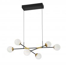 Kendal PF211-6L-BLK/BRS - 6 LIGHT LED PENDANT