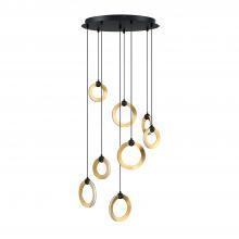 Kendal PF328-8LPA-BLK/BRS - 8 LIGHT LED PENDANT PAN