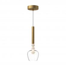 Kuzco Lighting PD30501-BG/CL - Rise 6-in Brushed Gold/Clear LED Pendant