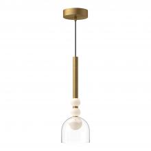 Kuzco Lighting PD30505-BG/CL - Rise 6-in Brushed Gold/Clear LED Pendant