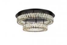 Elegant 3503F26L2BK - Monroe 26 inch LED double flush mount in black