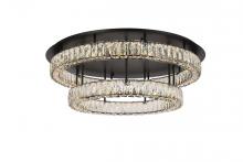 Elegant 3503F33L2BK - Monroe 33 inch LED double flush mount in black