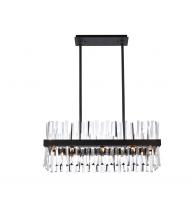Elegant 6200G30BK - Serephina 30 inch crystal rectangle chandelier light in black