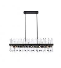 Elegant 6200G42BK - Serephina 42 inch crystal rectangle chandelier light in black
