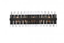 Elegant 6200W36BK - Serephina 36 inch crystal bath sconce in black