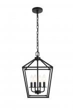 Elegant LD511H20BK - Patio/Indoor Hanging W11.8"D11.8"H18.4" Black