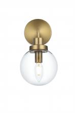 Elegant LD7031W8SG - Hanson Wall Sconce L5.9"H11.7"E8.1"  C/GL Satin Gold