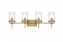 Elegant LD7319W32SG - Wall sconce W31.7"x E5.8" x H11.3"L4 Satin Gold frame with Clear glass