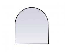 Elegant MR1A3336BLK - Metal Frame Arch Mirror 33x36 Inch in Black
