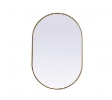 Elegant MR2A2436BRS - Metal Frame Oval Mirror 24x36 Inch in Brass