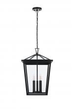 Elegant OD334H22BK - Outdoor Hanging L14" W14" H22" L3 Black