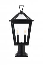 Elegant OD334P22BK - Outdoor Pole Light L10" W10" H22" L2 Black