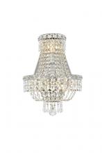 Elegant V2528W12C/RC - Tranquil 3 light Chrome Wall Sconce Clear Royal Cut Crystal