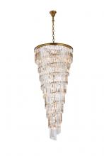 Elegant 1201SR30SG/RC - Sydney 30 inch spiral crystal chandelier in satin gold