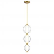 DVI DVP34910BR-PUC - Glimmer Pendant, Brass w/pumpkin glass