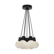 Visual Comfort SLCH54330BB - Mina Alabaster 7-Light Small Chandelier