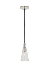 Visual Comfort SLPD281CN-L - Sean Lavin Selina 1-light dimmable small accent pendant with polished nickel finish and glass shade