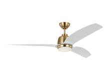 Visual Comfort 3AVLR60SBD - Avila 60 LED Ceiling Fan in Satin Brass with Matte White Blades and Light Kit