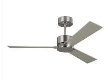 Visual Comfort 3RZR44BS - Rozzen 44" Indoor/Outdoor Brushed Steel Ceiling Fan with Handheld Remote Control