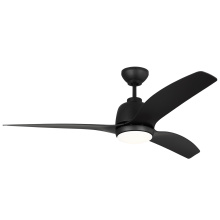 Visual Comfort 3AVLCR54MBKD - Avila 54" Dimmable Integrated LED Indoor/Outdoor Coastal Black Ceiling Fan with Light Kit